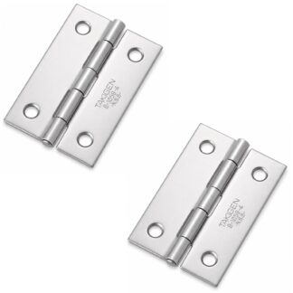 2 pièces de charnière vissée de haute qualité, en acier inoxydable SUS304, capacité de charge : 6,7 kg (15 lbs), 51 mm (2-1/64"), B-1059-4. Charnière plate robuste pour portes de machines, trappes de maintenance et bien plus encore, par TAKIGEN (Japon)