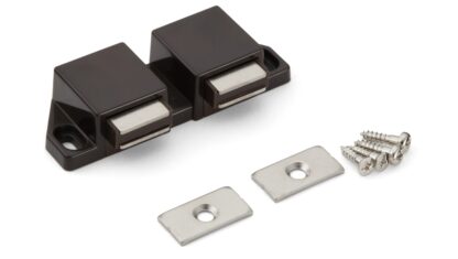 Mousqueton magnétique compact, avec contre-plaque, surface : marron, 25 mm (63/64"), version : avec 2 pistons, ML-30WBR. Ouvre-porte double pour portes de meubles, portes d’armoires et bien plus encore, par Sugatsune / LAMP® (Japon) – Image 3