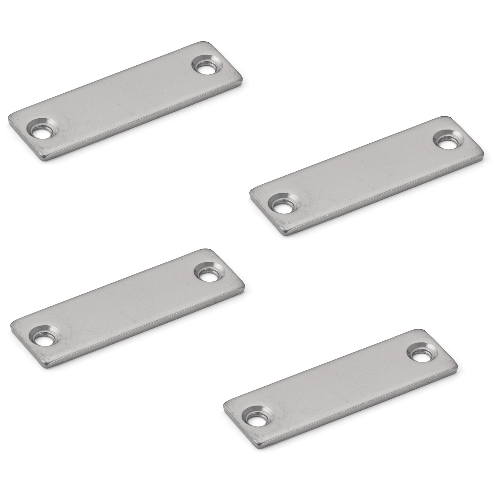 4 Stück Korrosionsbeständige Magnet-Gegenplatte, beschichtet mit Edelstahl SUS304 (V2A), MC-JM49, von Sugatsune. Produktbild