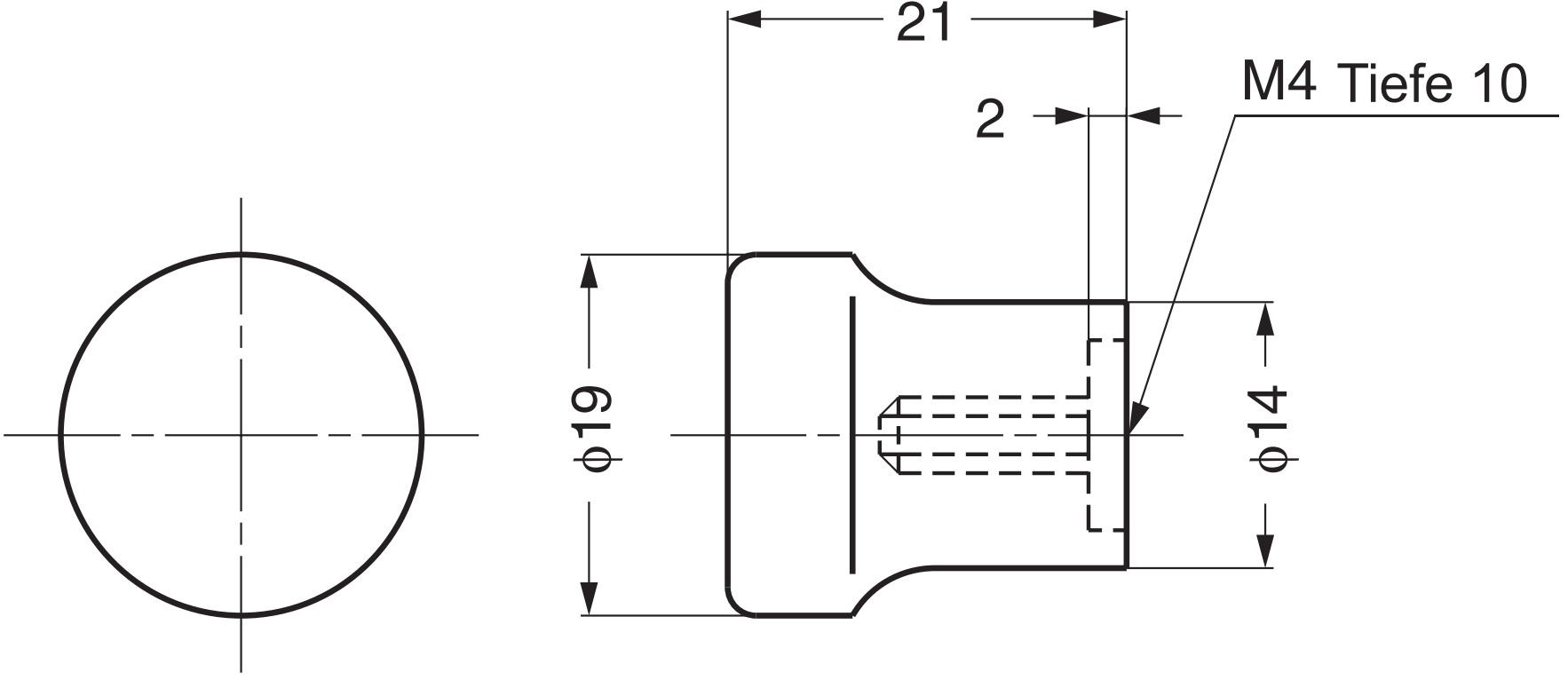 Poignée de bouton de meuble de haute qualité en ABS, surface: noir, 19 mm (0.8 ») GD-20. Poignée en plastique pour tiroir, porte de meubles, armoire de cuisine et bien plus encore, par Sugatsune / LAMP® (Japon) – Image 2