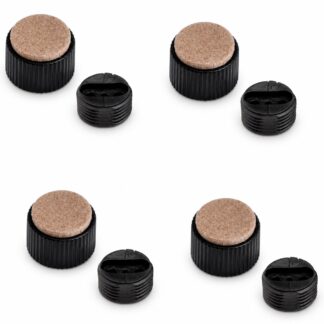 Réglage robuste de meubles 4 pièces, B573-25-BK, diamètre : ⌀25 mm, de Kojima, capacité de charge : 600 kg (1323 lbs), noir, version : avec support en feutre. Image du produit