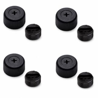 Réglage robuste de meubles 4 pièces, B572-25-BK, diamètre : ⌀25 mm, par Kojima, capacité de charge : 600 kg (1323 lbs), noir, version : avec prise Phillips pour tournevis. Image du produit