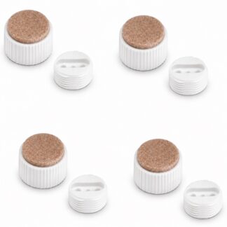 Réglage robuste de meubles 4 pièces, B573-25-WH, diamètre : ⌀25 mm, par Kojima, capacité de charge : 600 kg (1323 lbs), blanc, version : avec tampon feutre. Image du produit