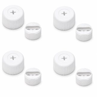 4 pièces de réglage robuste pour meubles, capacité de charge : 600 kg (1323 lbs), surface : blanche, ⌀25 mm (63/64"), version : avec douille Phillips pour tournevis, B572-25-WH. Pied réglable pour meubles et bien plus encore, par Kojima (Japon)