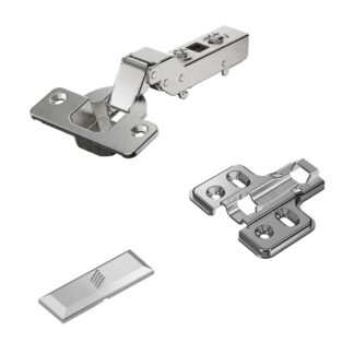 Charnière de la casserole en acier inoxydable, support : semi-repos, 9289592, par Hettich, conception : plaque de montage avec une distance de 0 mm. Image du produit