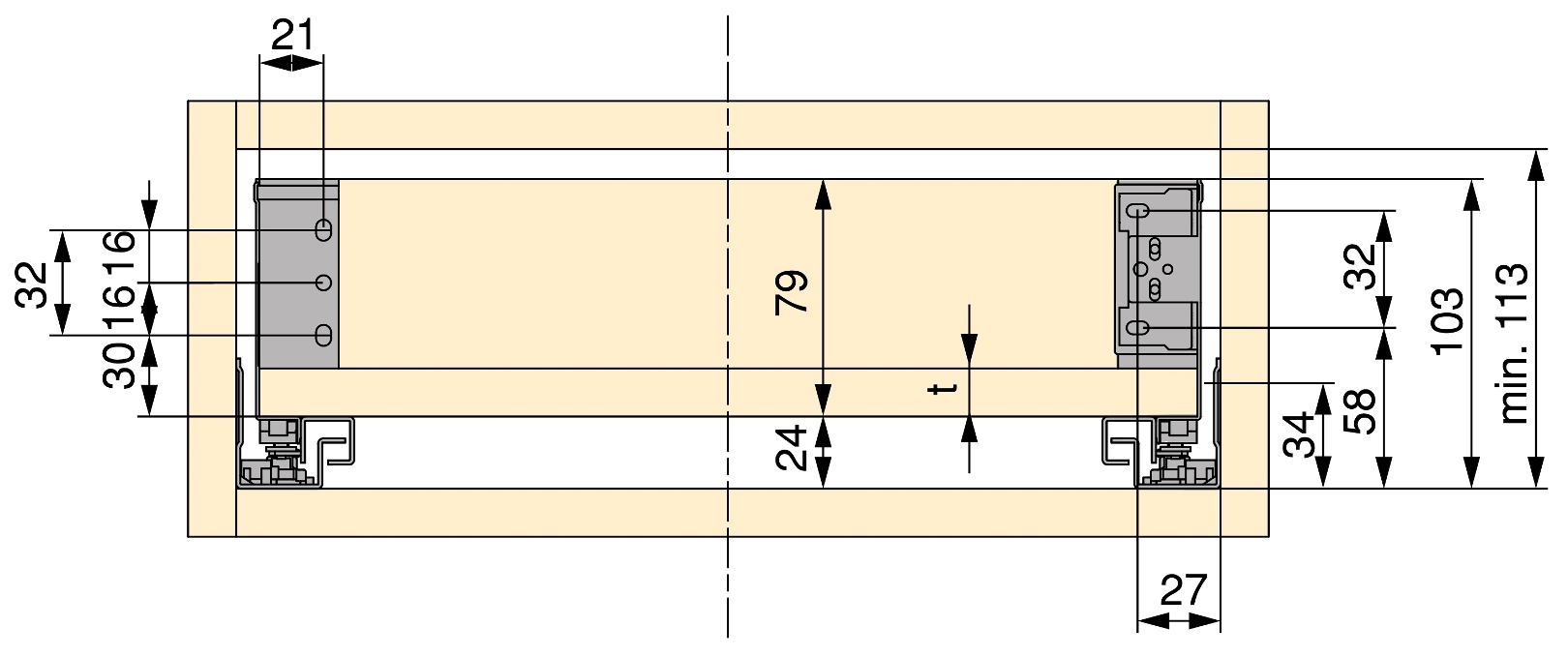 Ensemble de tiroirs, avec cadres extra fins, hauteur : 88 mm (3-15/32 »), surface : blanc, 490 mm (19-19/64 »), version : extension partielle avec ouvrage poussable, 3275412. ensemble de tiroirs pour meubles de cuisine et bien plus encore, par EMUCA – Image 7