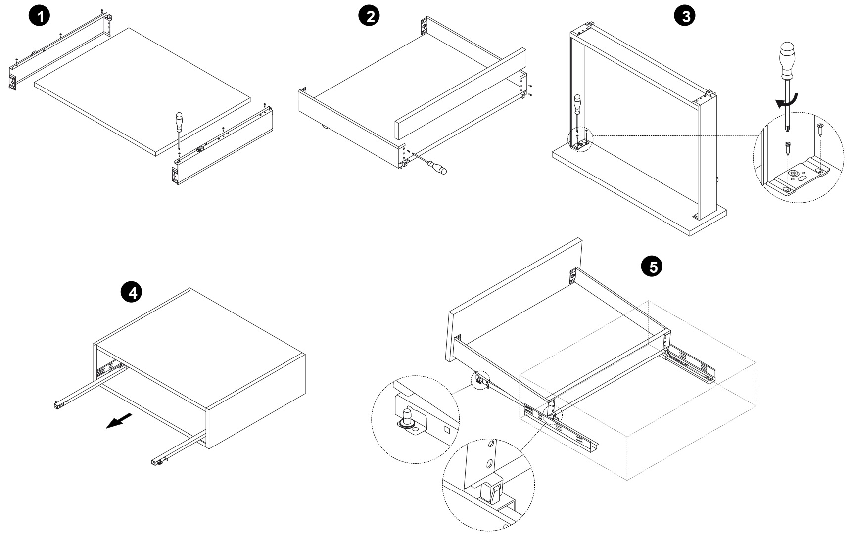 Jeu de tiroirs, avec cadres extra fins, hauteur : 88 mm (3-15/32 »), surface : blanc, 300 mm (11-13/16 »), version : extension complète avec fermeture amortie, 3275012. jeu de tiroirs pour meubles de cuisine et bien plus encore, par EMUCA – Image 6