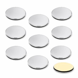 10 plaque de comptoir autocollante en 10 pièces, surface : nickelée, ⌀19 mm (3/4"), version : ronde, 22.01.118. Équivalent de haute qualité pour les loquets magnétiques et bien plus encore, par SISO Danemark
