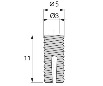 20 manchons d’entraînement robustes adaptés aux vis ⌀3 mm, en nylon (PA), 11 mm (7/16"), 9003620. Manchon d’extension pratique pour le raccordement de meubles, le montage de caissons, le montage sur étagères et bien plus encore, par EMUCA – Image 2