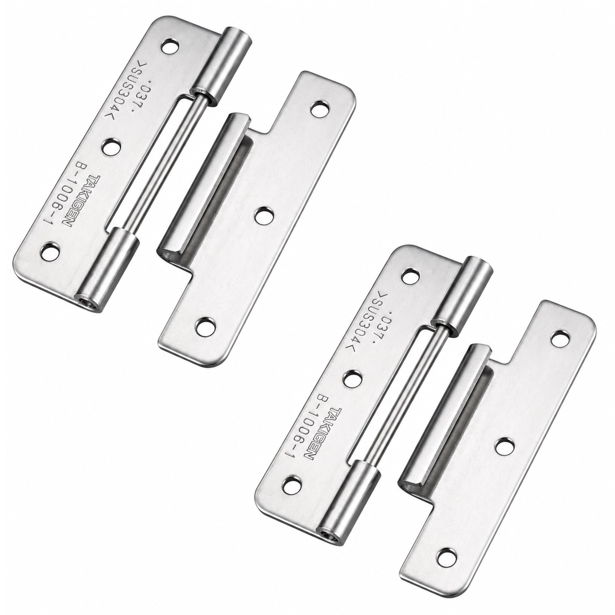 2 pièces de charnière enfichable de haute qualité, B-1006-1, hauteur : 64 mm, de TAKIGEN, capacité de charge : 8 kg (18 lbs). Image du produit