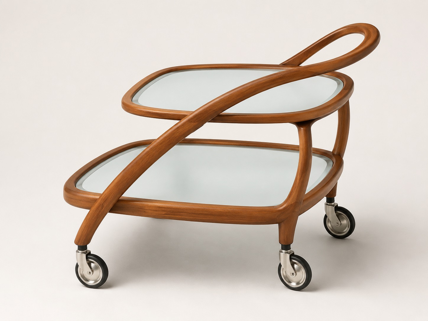 4 pièces de rouleau classique de chariot à thé, capacité de charge : 60 kg (133 lbs), surface : nickelée, ⌀75 mm (2-61/64"), 08.01.110-1. Rouleau de chariot de service de haute qualité pour chariots à thé, chariots de service, chariots latéraux et bien plus encore, provenant de SISO Danemark – Image 2