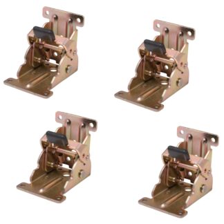 4 pièces Robuste raccord pliant de pied de table, en acier, surface : galvanisée, jaune, B205-KTL-BK. Attache de pied pliant pour tables basses, tables basses, pieds de table en bois et plus encore, Kojima (Japon)