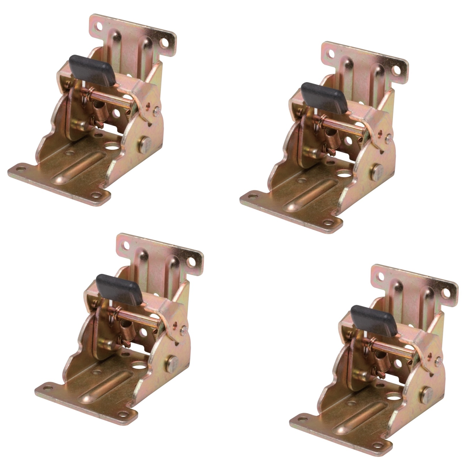 4 pièces Robuste raccord pliant de pied de table, en acier, surface : galvanisée, jaune, B205-KTL-BK. Attache de pied pliant pour tables basses, tables basses, pieds de table en bois et plus encore, Kojima (Japon)