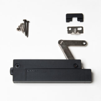 Fixation de rabat souple, surface : noire, compacte CSD-10-TV-L-BL, par Sugatsune / LAMP (Japon)