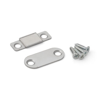 Loquets magnétiques en acier inoxydable résistant à la corrosion, incluant plaque de comptoir et vis de fixation, MC-YN015SP, par Sugatsune / LAMP (Japon)