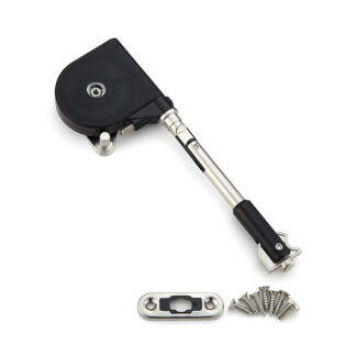 Raccord à rabat souple, surface : noir, bras court SDS-100B-TV, par Sugatsune / LAMP (Japon)