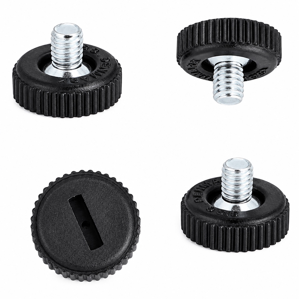 4 pieds robustes réglables avec fente pour tournevis, en métal et plastique, surface : noir, 15 mm (19/32"), 10.17.047. Réglage de hauteur stable pour armoires, machines et bien plus encore, par SISO Danemark